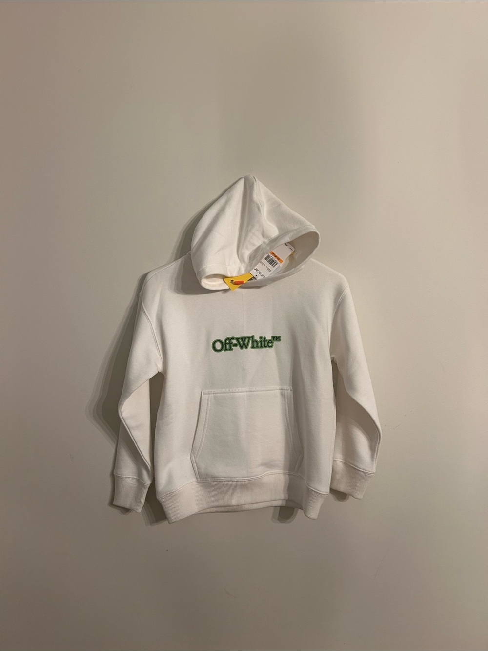 Off-White White Hoodie with Green Logo
